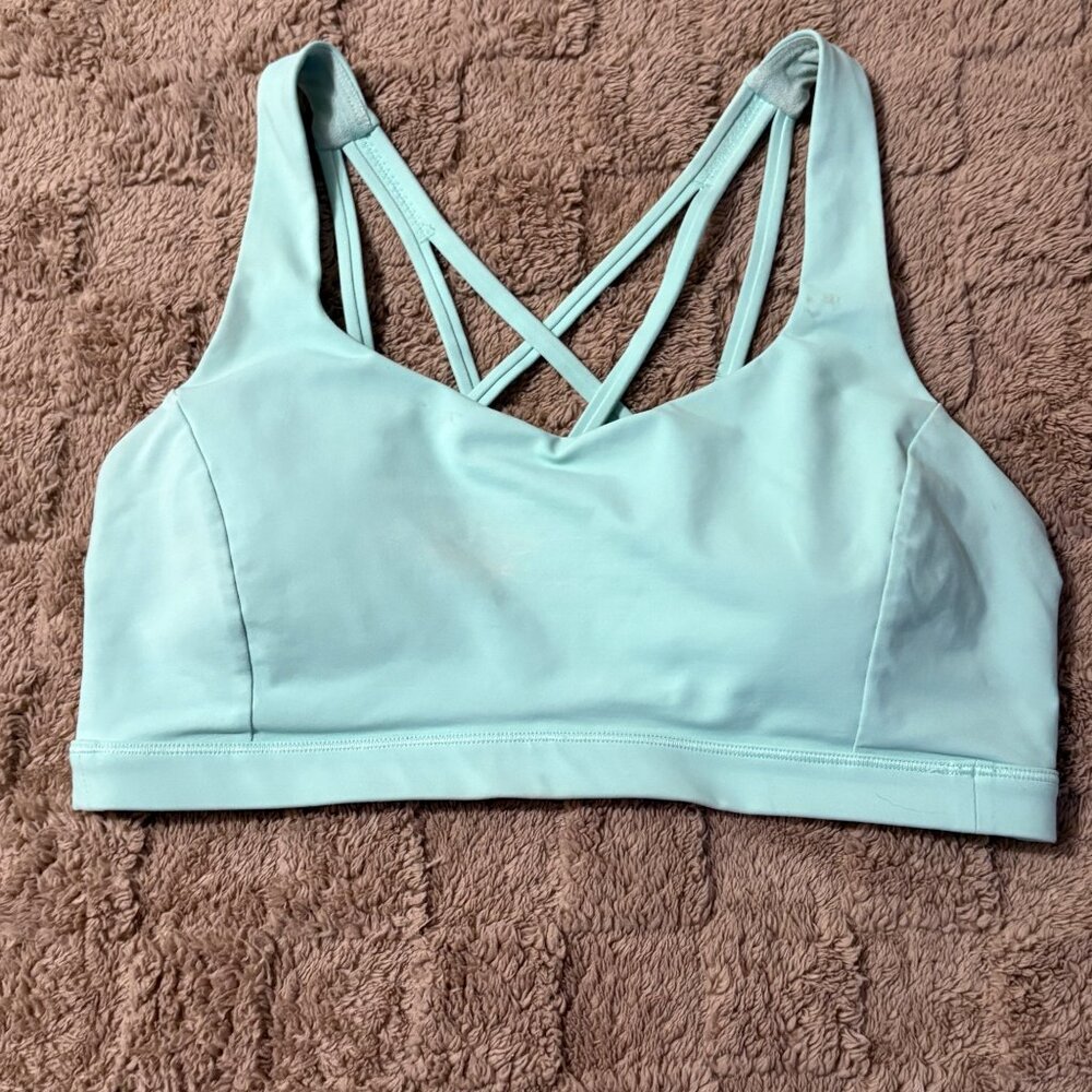 Lululemon Free To Be Serene Sports Yoga Bra Light Support Strappy Tonic Sea 10 - Picture 3 of 8